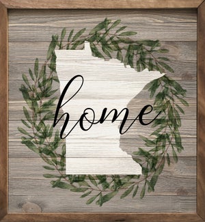 Personalized State Home Wreath Whitewash